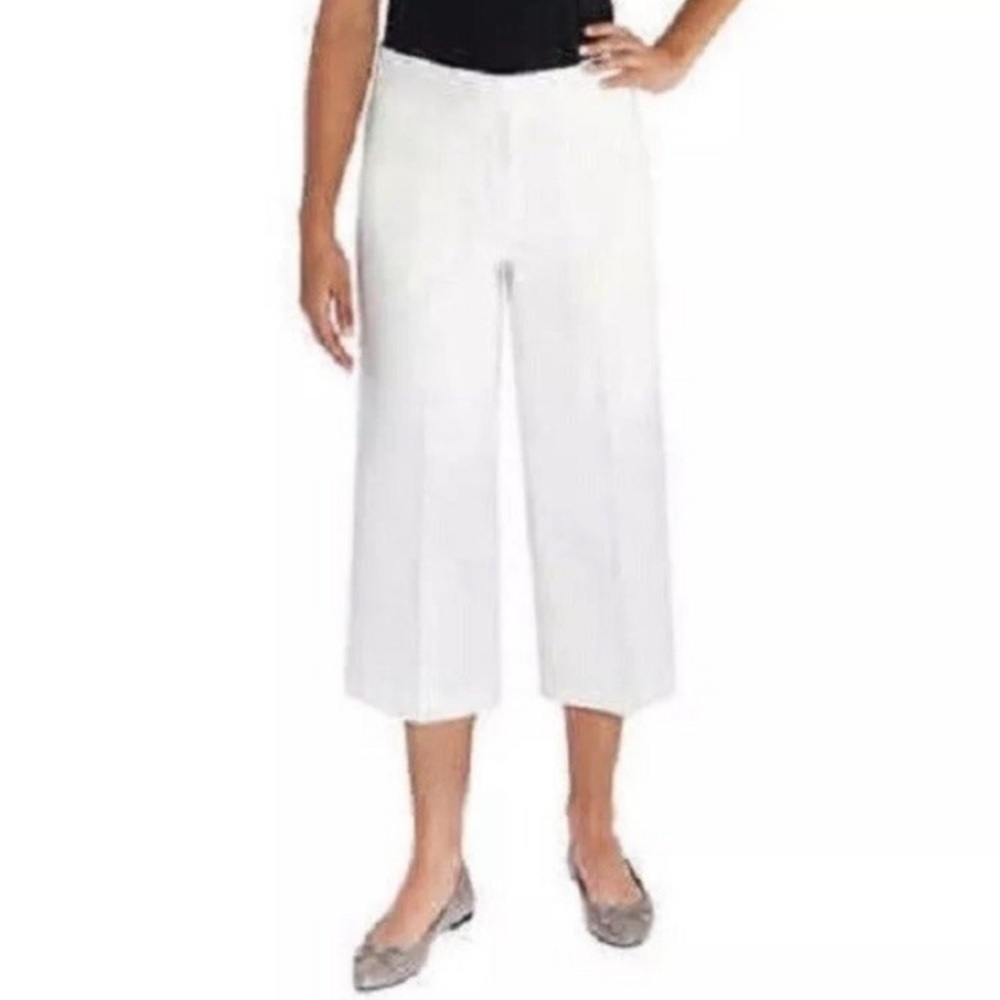 Mario‎ Serrani Italy White Crop Pants Wide Leg Size 2